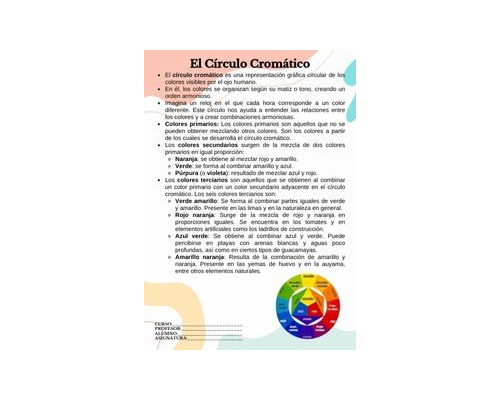 Fichas de colores terciarios para estudiar 1