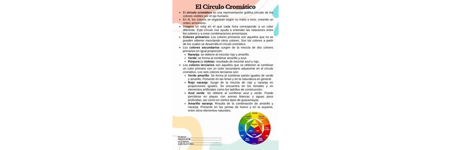 Fichas de colores terciarios para estudiar 1