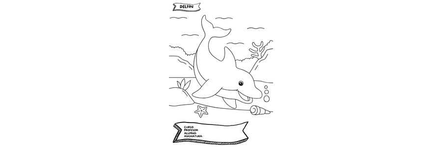 Fichas de delfines para colorear 1