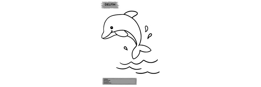 Fichas de delfines para colorear 2