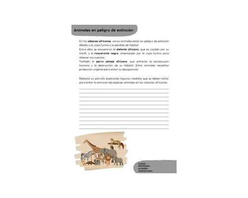 Fichas de elefantes para escribir 2