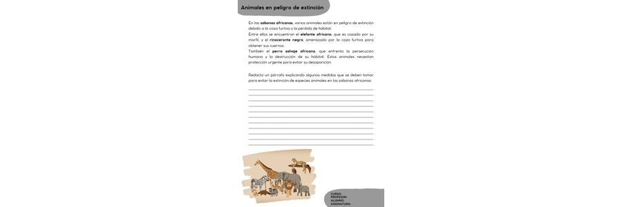 Fichas de elefantes para escribir 2