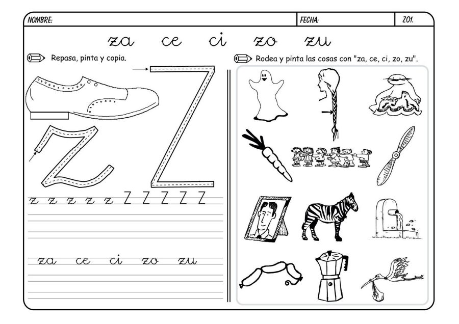 Fichas de la Z para imprimir 3