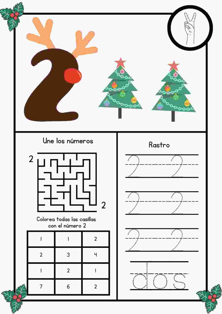 Fichas de navidad para matemáticas 1