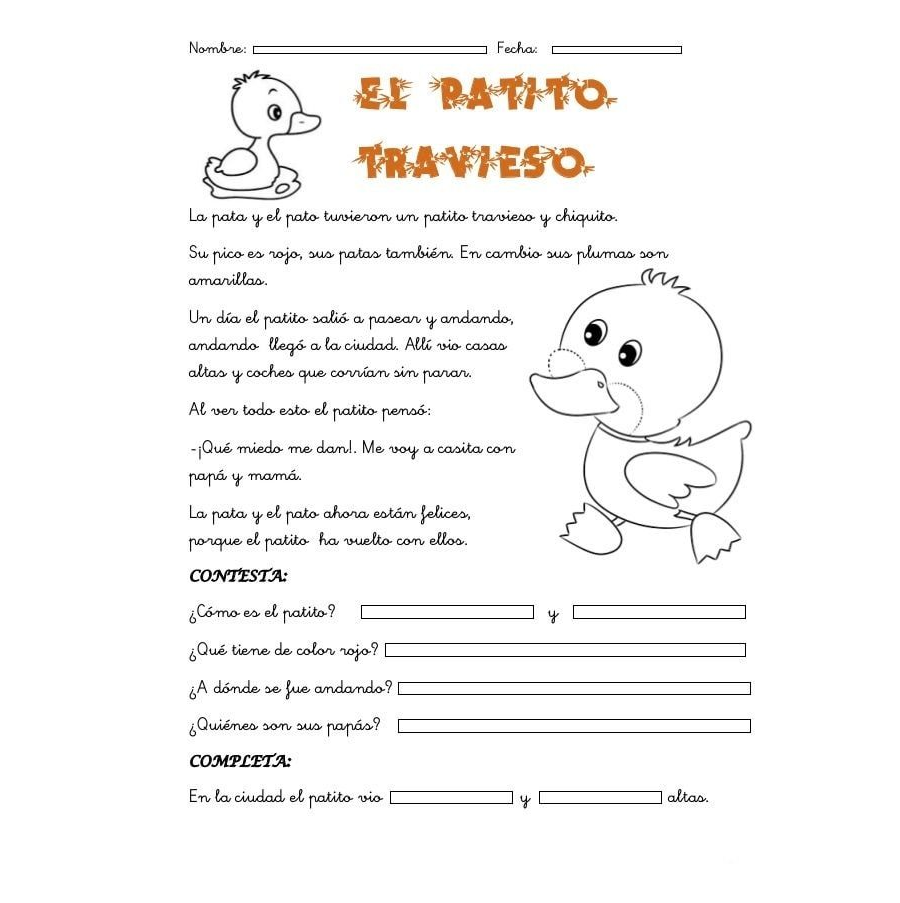 Fichas de patos para escribir 2