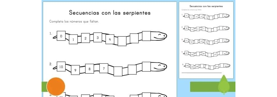 Fichas de serpientes para escribir 1