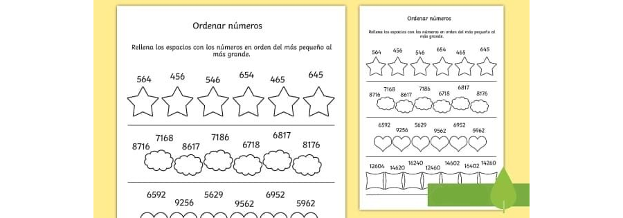 Fichas para contar, ordenar y sumar números 1