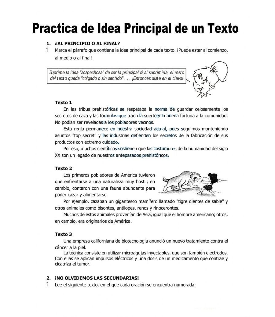 Identificación de ideas principales, interrogantes y términos desconocidos 2