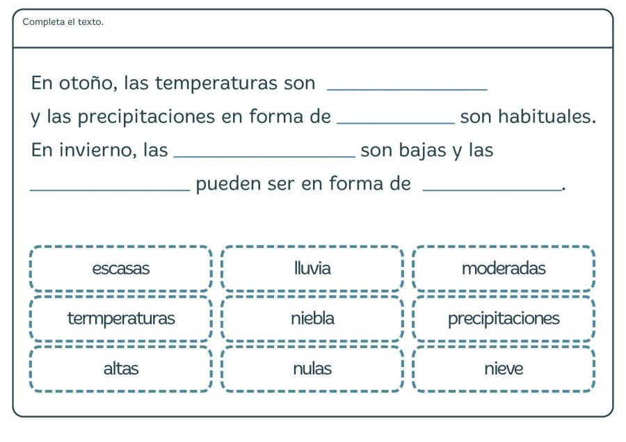 Integración de conceptos básicos de geología, química y biología en las fichas 1