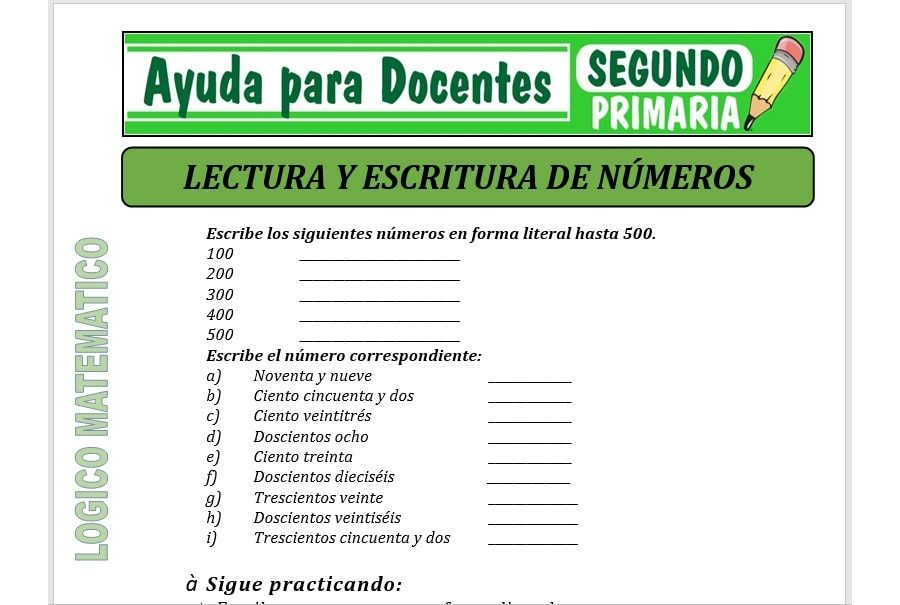 Lectoescritura numérica estrategias para leer y escribir correctamente los números de tres cifras 3