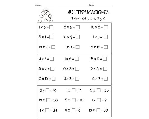 Multiplicaciones y divisiones 1