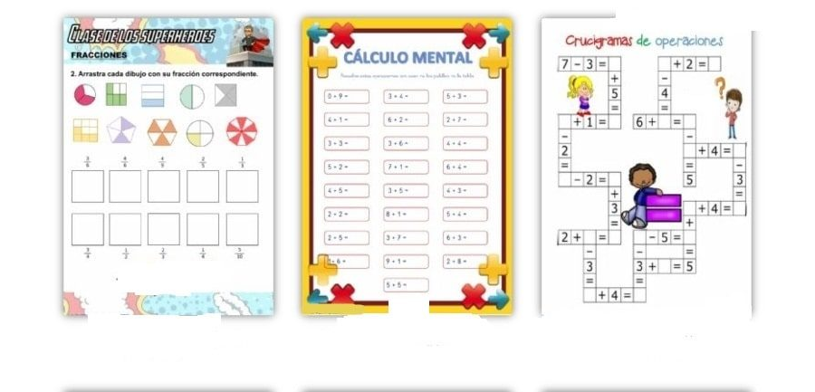 Recursos educativos y temas abordados en las fichas de matemáticas 3 primaria 3