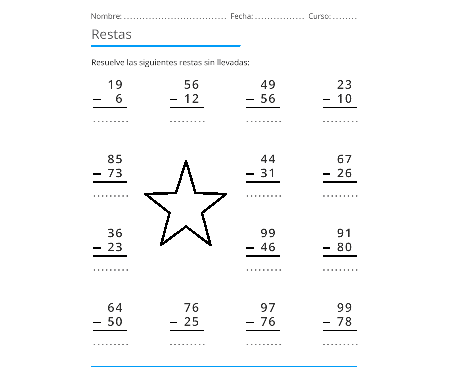 Ejercicios de restas con llevadas en diferentes niveles 2