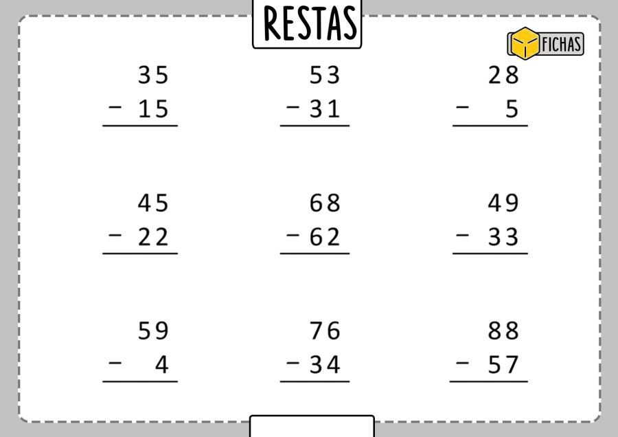 Ejercicios de restas con llevadas en diferentes niveles 1