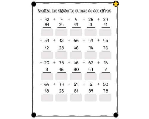 Sumas con números de dos cifras 1