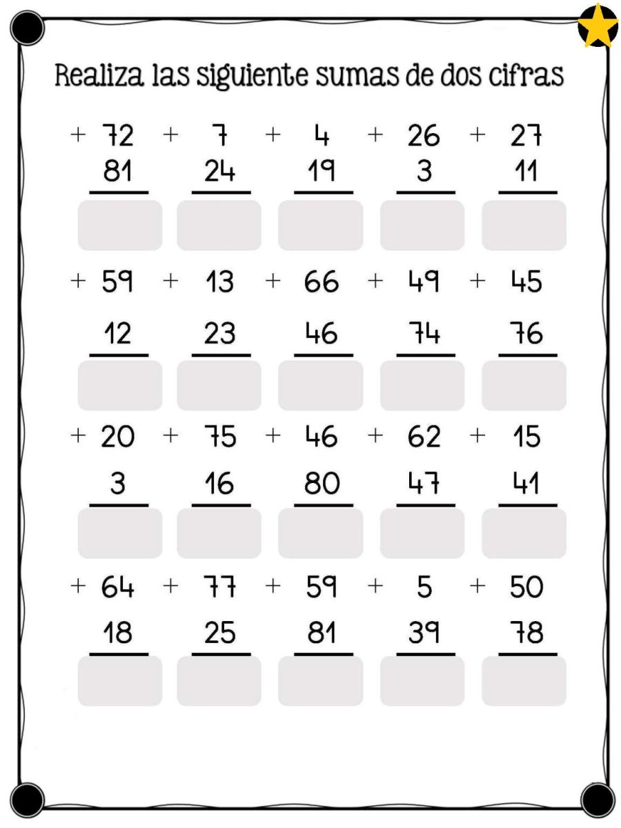 Sumas con números de dos cifras 1