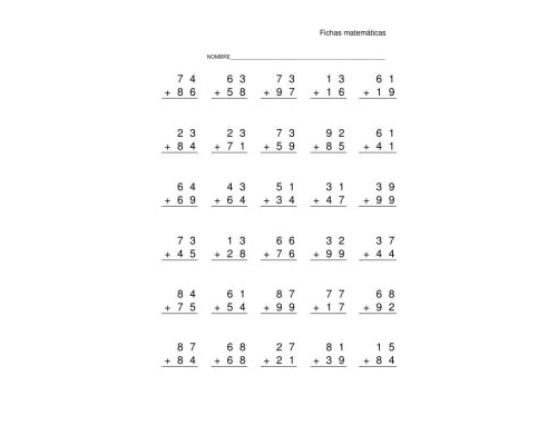Sumas con números de dos cifras 3