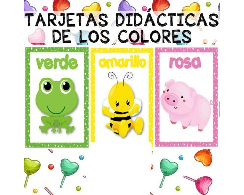 Aprendiendo los colores con tarjetas y fichas de colores para preescolar 3