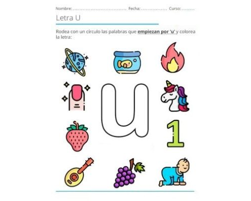 Fichas de la U para imprimir 3