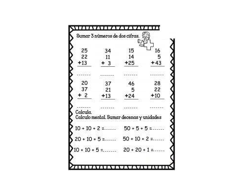 Actividades de matemáticas y operaciones básicas 3