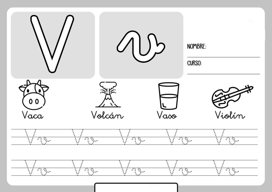 Fichas de la V para imprimir 3
