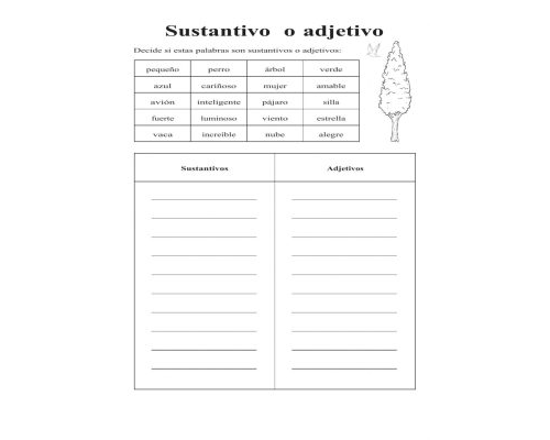 Sustantivos y adjetivos 1