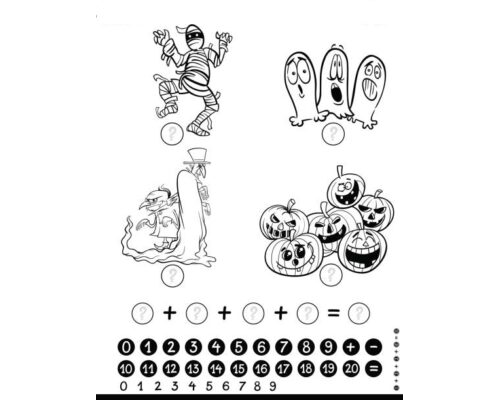 Fichas de matemáticas para Halloween 3