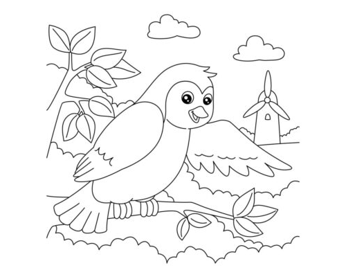 Fichas de pájaros para colorear 1
