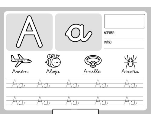 Fichas de la A para imprimir 1