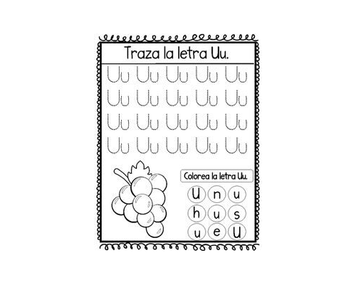 Fichas de la U para imprimir 1