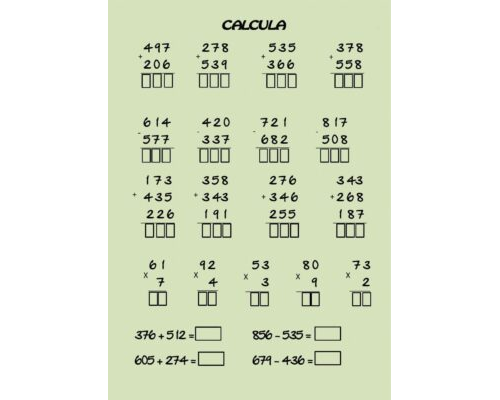 Ejemplos de ejercicios de sumas, restas, multiplicación y división 2