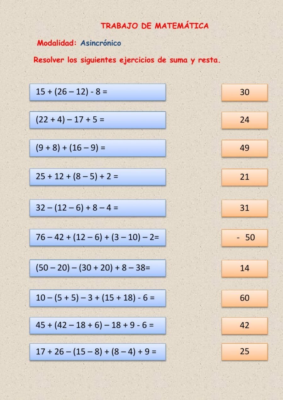 Suma y resta de enteros 2