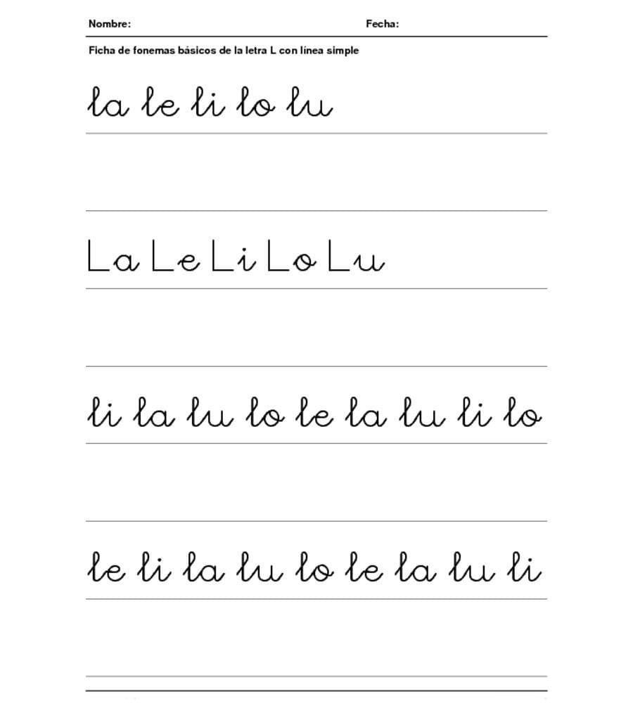 Fichas de la "L" para imprimir 1
