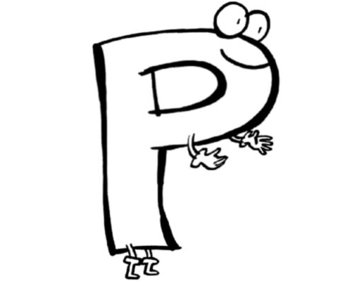 fichas de la P para colorear 3