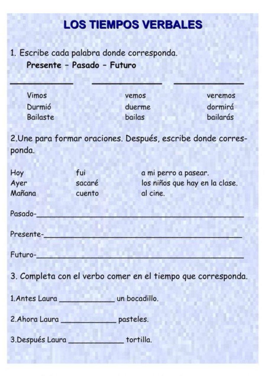 Ficha de verbos clases 2