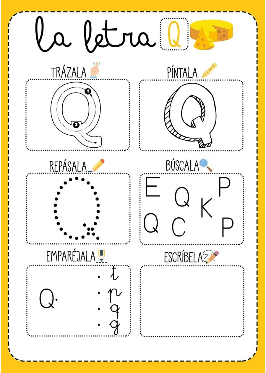 fichas de la Q para imprimir 1