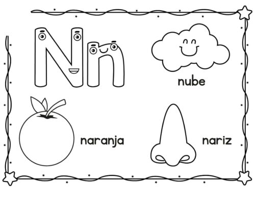 Fichas de la N para colorear 2