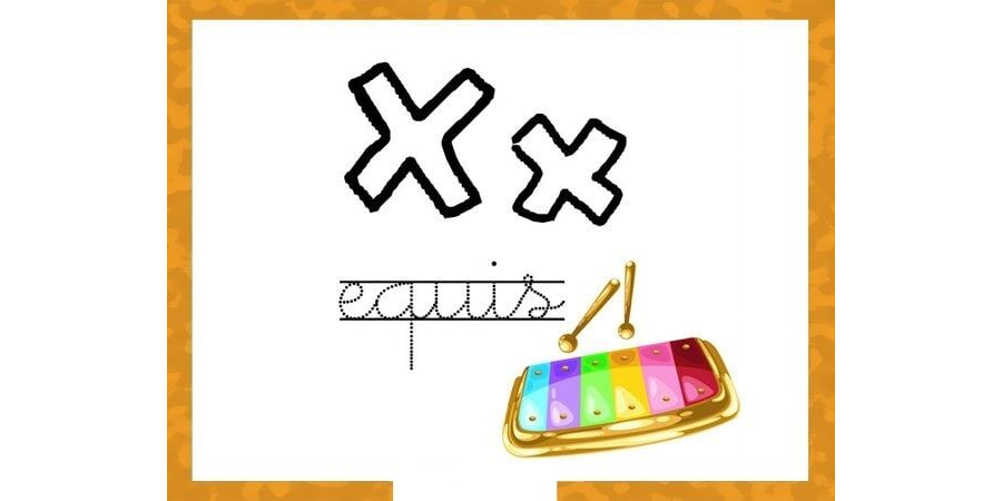 Fichas de la X para colorear 3