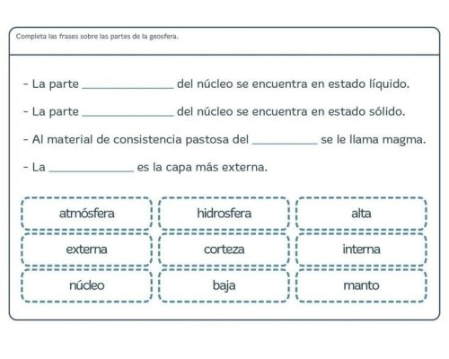 Integración de conceptos básicos de geología, química y biología en las fichas 3