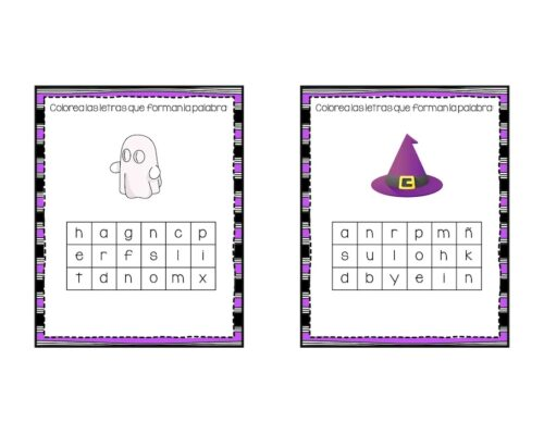 Fichas Fonológicas de Halloween para Niños 2