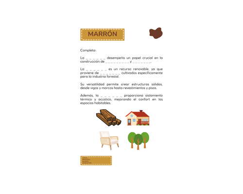 Fichas de color marrón para escribir 2