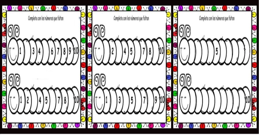 Fichas de gusanos para imprimir 2