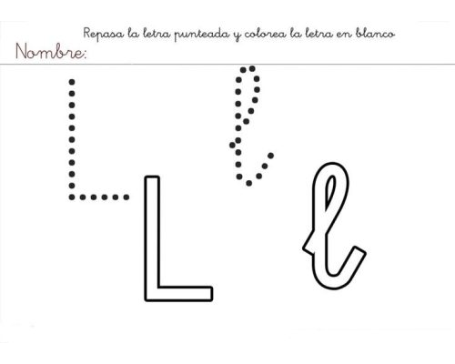 Fichas de la "L" para colorear 3
