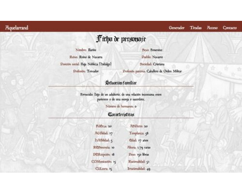 Personaje en el juego de rol 