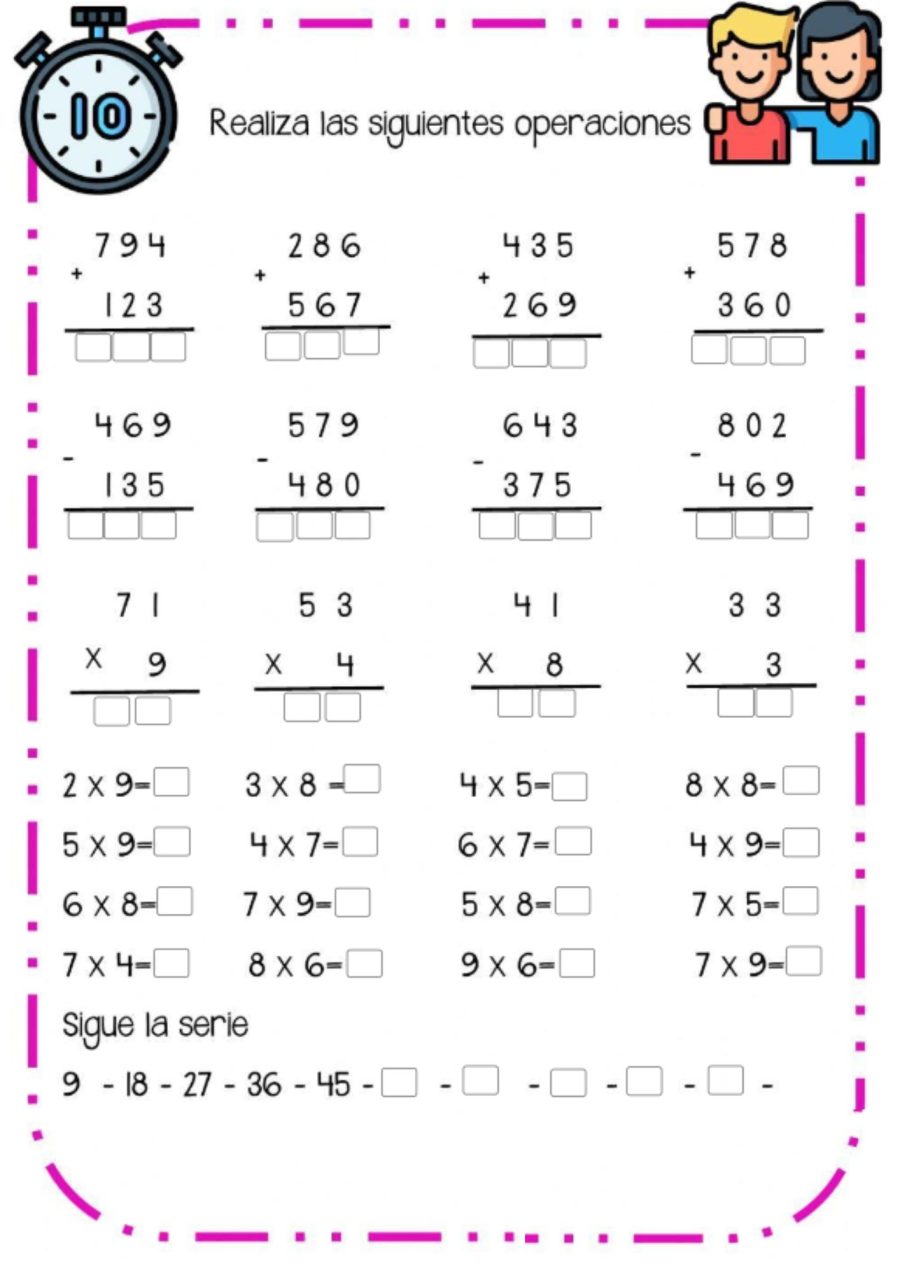 Fichas de Matemáticas 2 Primaria Operaciones 3
