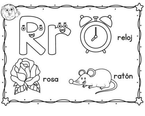 fichas de la R para colorear 2