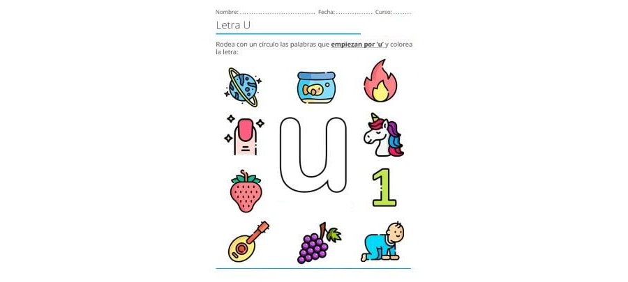 Fichas de la U para imprimir 3