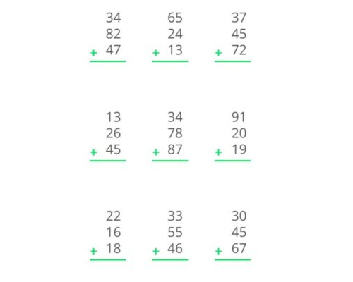 Sumas con números de dos cifras 2