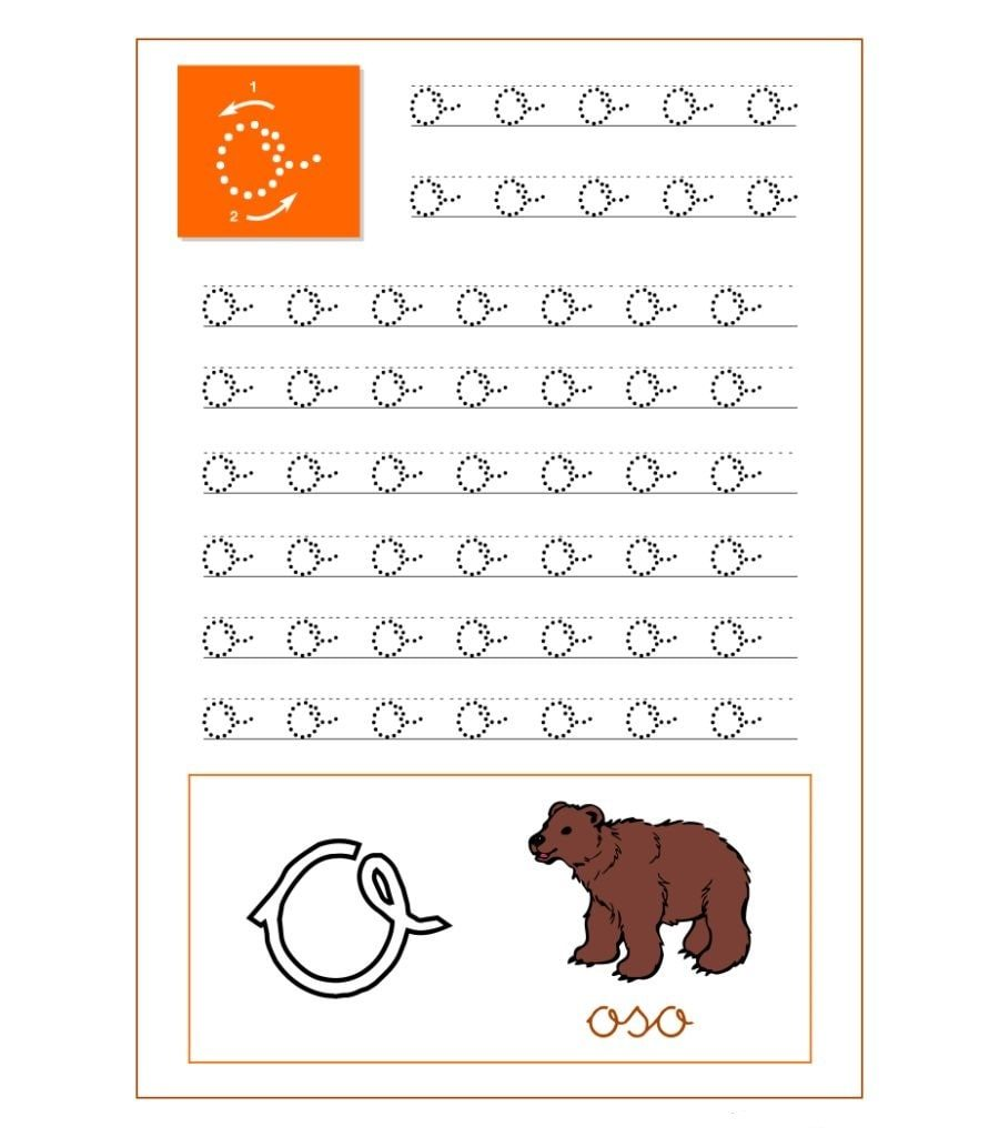 Fichas de la o minúscula 1