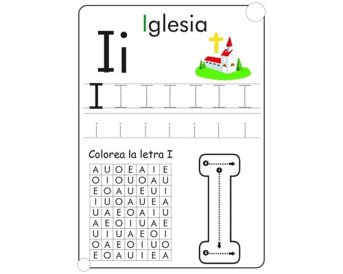 Ejercicios de trazado y escritura de vocales 3